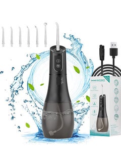 اشتري Cordless Water Flosser for Teeth Cleaning, 5 Modes Water Dental Flosser Portable Rechargeable Oral Irrigator Water Teeth Cleaner with 6 Replacement Tips Waterproof Flossers Water for Teeth Cleaning في السعودية