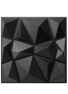 Buy NT 12 PCS 3D Wall Panels 30 x 30cm(11.8''), Diamond Design 3D Wall Panels,PVC Flame Retardant, Moisture and mildew proof, Cover 1㎡ (Black) in Saudi Arabia