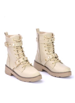 Buy Leather boots with zipper and buckle sh-2 in Egypt