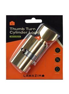 Buy Gold Thumturn Cylinder lock with Handle - 60mm in Saudi Arabia