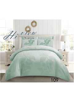 Buy COMFY KING SIZE LUXURIOUS COTTON EMBROIDERED COMFORTER SET 6PC GREEN in UAE