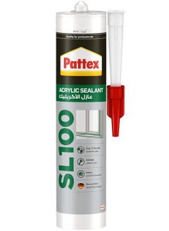 اشتري Pattex SL100 Acrylic Sealant in White, Joint Filler for Interior Use, Ideal for Cracks, Door & Window Frame Sealant, Easy to Use White Sealant, 1x280ml Cartridge في الامارات