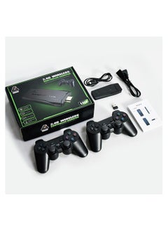 اشتري Game Stick Console With Dual 2.4G Wireless Controllers Connect TV High-definition Output With 64G Card10000GamesUSB في الامارات