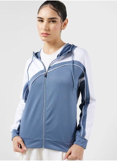 Buy Zip Front Colorblock Athletic Jacket in UAE