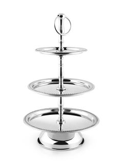 Buy Stainless Steel Tray Dessert Stand Pastry Stand Cake Stand Serving Platter Serving Plate Tray 3 TIER in UAE