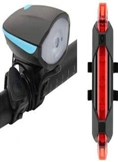 Buy 2-in-1 Rechargeable Cycle Light and Horn with Cycle Tail Light LED Bicycle Light for Bicycle Front Rear Light Combo in UAE