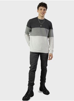 Buy Colorblock Crew Neck Sweatshirt in Saudi Arabia