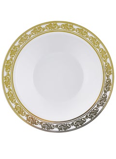 Buy 7" Plastic Luxury Party Plate- PWLP1406| Luxury Party Plates, Premium-Quality, BPA-Free, Foodgrade and Hygienic| Perfect for Large Gathering, Parties, Events, Etc| White with Golden Print in UAE