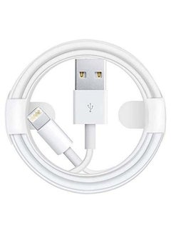 Buy USB To Lightning Data Sync And Charging Cable For Apple iPhone 1meter WhiteSilver in Saudi Arabia