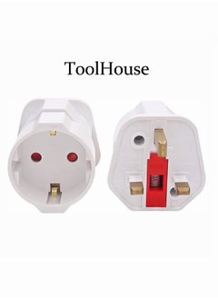 اشتري EU to UK Plug Adapter MultiPurposeTravel Adapter Plug 2 Pin to 3 Pin في السعودية