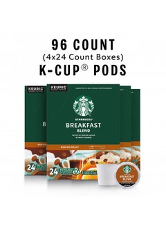 Buy Starbucks K-Cup Coffee Pods, Medium Roast Coffee, Breakfast Blend, 100% Arabica, 4 boxes (96 pods total) in UAE