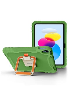 Buy Moxedo Rugged Protective EVA Silicone Kids Case Cover, Shockproof Foldable 360 Rotatable Stand Handle Grip with Pencil Holder Compatible for Apple iPad 2022 (10th Gen) 10.9 inch (Green) in UAE