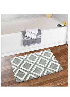 Buy Shemtron Geometric Pattern Cotton Bath Mat in UAE