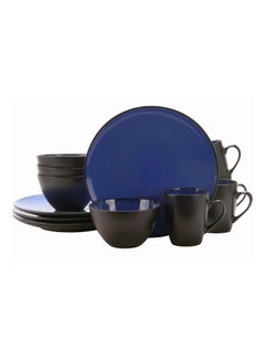 Buy GLAZED 12-Pieces Stoneware Dinnerware Set, Dinner Set, Kitchen Dinnerware Ceramic Crockery Set, Dinner Service Set for 4, Include 27.5cm Dinner Plate, Cereal Bowl, and Mug in UAE