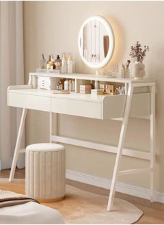 Buy Sharpdo Makeup Table with Mirror Multifunctional Bedroom with Drawer Storage Dresser 80*40*126 cm in Saudi Arabia