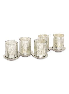 Buy Hule Candle Holder, Silver - 50.15x11.43 cm in UAE