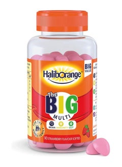 اشتري Big Multivitamin High Potency Formula with Vitamin A, Vitamin D Calcium 90 Chewable Tablets Strawberry Flavor Daily Nutritional Support for Adults and Kids في السعودية