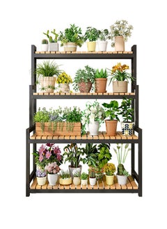 Buy Four layer Indoor Floor Standing Ladder Flower and Plant Rack 80x40x115 CM in UAE