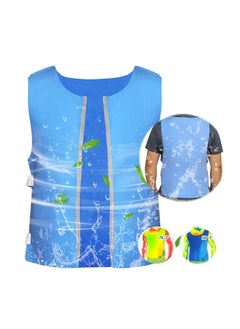 اشتري Cooling Ice Vest for Men Women, Cool Water Activated Evaporative Cold Vest, Cooled Vest For Ms, Cool Jacket for Working In The Heat, Reusable and Durable, for Summer Heat, Outdoor, Running(Blue) في الامارات