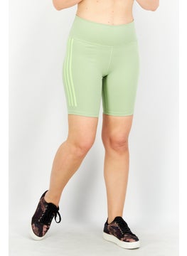 Buy Women Sportswear Fit Textured Training Shorts, Light Green in UAE