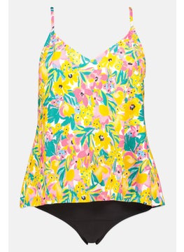 Buy Women 2Pcs Floral Tankini Set, Yellow Combo in UAE