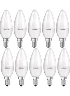 اشتري Osram Led Bulb E14 Candle Lamp 5W Warm White Dimmable 2700K, Pack Of 10 في الامارات