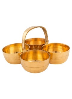 Buy Brass Choumukha Handmade Kankavati Muti-Purpose Pooja Holder Four-In-One Kankavati Set in UAE