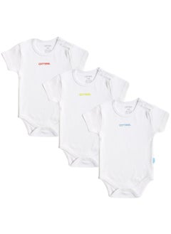 Buy Pack of 3 Half Sleeve 100% Cotton Bodysuit for Baby in Egypt