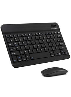 Buy Ultra-Slim Bluetooth Keyboard and Mouse Combo Rechargeable Portable Wireless Keyboard Mouse Set for Apple iPad iPhone iOS 13 and Above Samsung Tablet Phone (Black) in UAE
