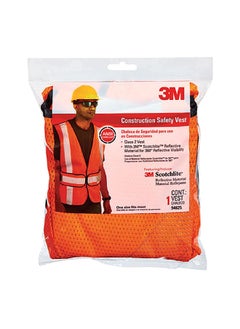 Buy Reflective Construction Safety Vest with 5 Point Tear Away Orange and Black 18.6 x 16.2 x 5.6 cm 94625-80030-PS in Saudi Arabia