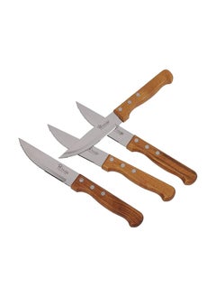 Buy Home Pro Bbq Steak Knife 4-Pieces Set 4.5-Inch Size Brown in UAE