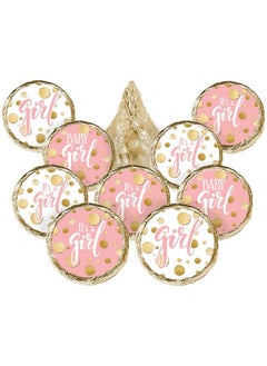 اشتري Pink And Gold It A Girl Baby Shower Favor Stickers 180 Labels في الامارات