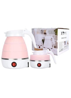 Buy ARTC Travel Foldable Electric Kettle Portable Silicone Collapsible Camping Teapot 600ml Pink in UAE