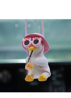 Buy Car Hanging Ornament Pendant Interior Rearview Mirror Decoration Cool Swinging Duck Car Rear View Mirrior Hanging Accessories in UAE