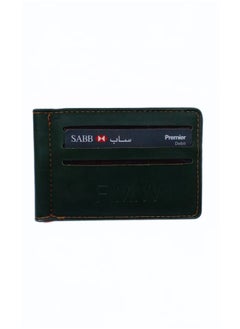 Buy A modern bi-fold leather wallet for women and men, dark green color in Saudi Arabia