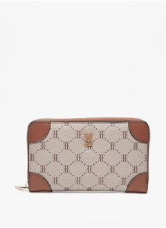 Buy Elle All-Over Monogram Print Zip Around Wallet in Saudi Arabia