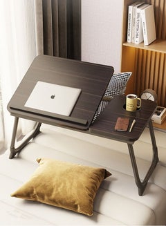 اشتري Laptop Bed Tray Desk, Adjustable Folding Laptop Bed Table, Portable Standing Desk, Foldable Lap Tablet Desk with Cup Holder for Bed Couch Sofa Floor (Black) في السعودية