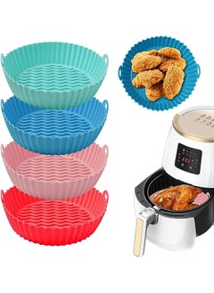 اشتري Fryer Silicone Pot 4 Pack,7.9 inch Reusable Non-Stick Air Fryer Silicone Liners,Environmental friendly Air Fryer Silicon for 3 to 5 Qt Air Fryers Oven Accessories,Heat Resistant Dishwasher Safe في الامارات