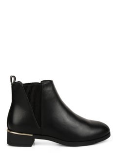 Buy Black Metallic Sling Detail Chelsea Boots in UAE