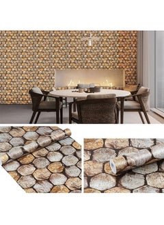 Buy Imitation Wood Grain Pattern Self-Adhesive Wallpaper 1000x45cm in UAE