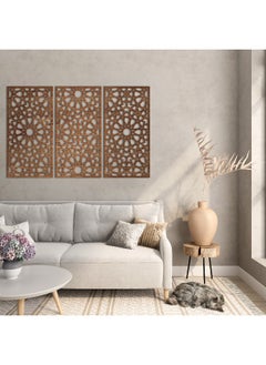 Buy Home Gallery Decorative Arabesque Style Wooden Wall Art 3 Panels 80X130 in Egypt