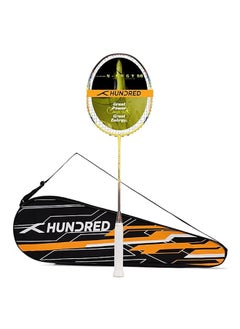 Buy N-ERGY 80 Carbon Fibre Strung Badminton Racket with Full Racket Cover (Lime/Dark Grey) | For Intermediate Players | 80 grams | Maximum String Tension - 32lbs in Saudi Arabia