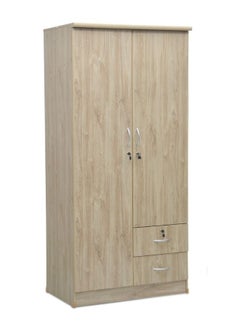 اشتري Karnak 2 Door Wooden Wardrobe,Solid Wood Wardrobe With Lockable Drawers Perfect Modern Stylish Heavy Duty Color (Light Oak) في الامارات