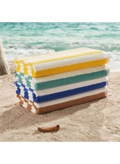 Buy Beach Towel Striped 4 Piece 180x70 cm-Multicolor in Egypt