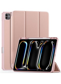 اشتري case for iPad Pro 13 Inch Case 2024 (M4) with Pencil Holder, Soft TPU Back Cover iPad Pro 13 Case, Trifold Stand, Support Pencil Pro and Pencil (USB-C), Auto Wake/Sleep, pink في مصر