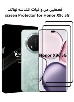 اشتري قطعتان من واقي الشاشة الزجاجي المقوى لهاتف Honor X9c 5G، تغطية كاملة ثلاثية الأبعاد، طبقة زجاجية مقواة 9H، شفاف عالي الدقة، مضاد للخدش وخالٍ من الفقاعات، سهل التركيب في السعودية