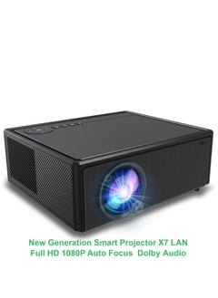 اشتري Projector New Generation Smart Projector X7 LAN Full HD 1080P Auto Focus Electric Focus 4-Point Keystone Correction Dolby Audio Dual Stereo Speaker في الامارات