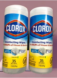 Buy Disinfecting Wipes Crisp Lemon Scent For Multi-Surface Bleach Free Cleaning in Saudi Arabia