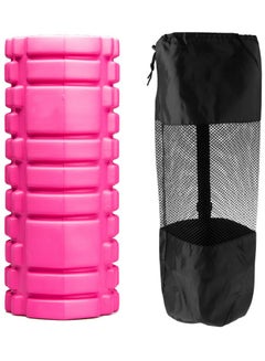 Buy Yoga Foam Roller for Deep Tissue Massage Muscle with Carry Bag, Pink in Egypt