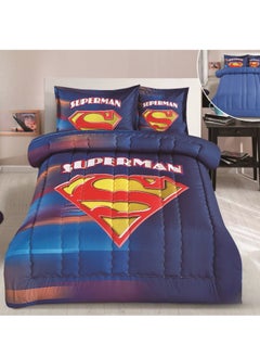 Buy Duvet Cover Set Consisting of 4 Pieces, Two Sides, Microfiber with Superman Print, 170x230 Cm in Saudi Arabia